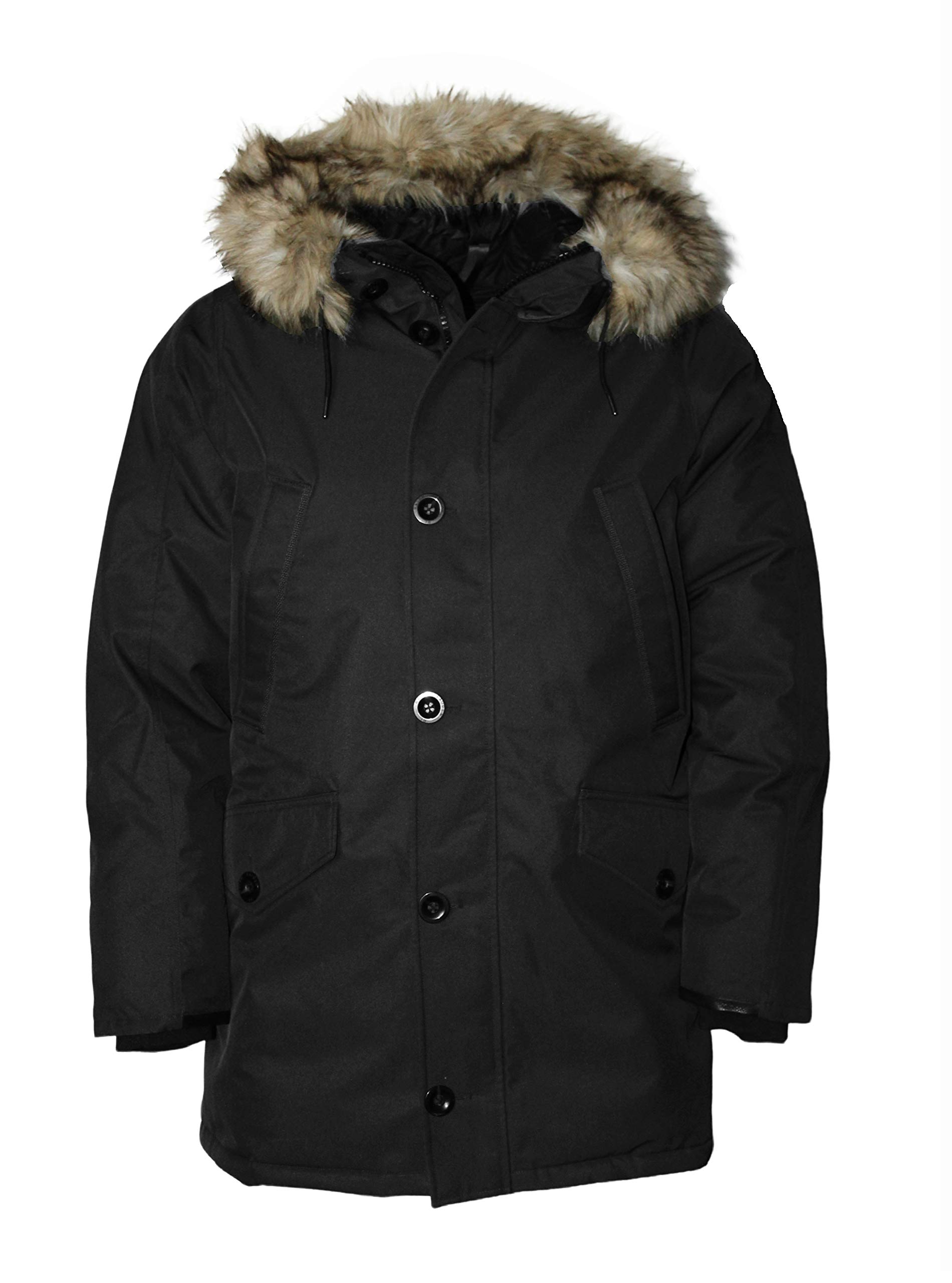 Men's Long Winter Down Hooded Winter Parka