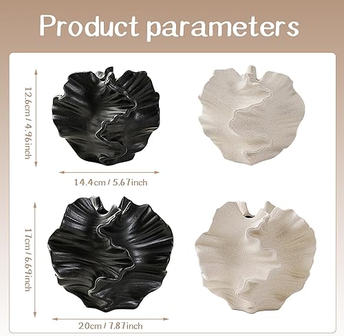 Miniatura 3 de Jarrón de cerámica blanca para decoración moderna del hogar, florero de cerámica de coral para arte nórdico, hierba de pampas, decoración bohemia