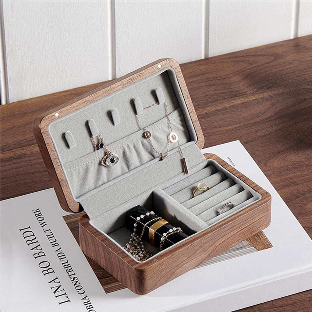 szkatułka na biżuterię Biżuteria Box Litle Wood Jewelry Organizer Box Naszyjnik Kolczyki Pierścień Podróż Przenośne Akcesoria Pudełko Pudełko Pudełko Idealny prezent dla dziewczynek i pań