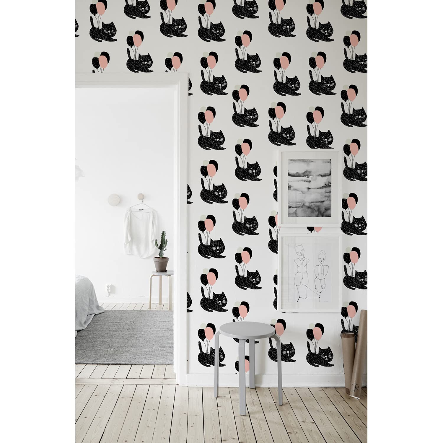 Papier peint intissé 208x146cm lavable et facile à poser pour décoration de meubles