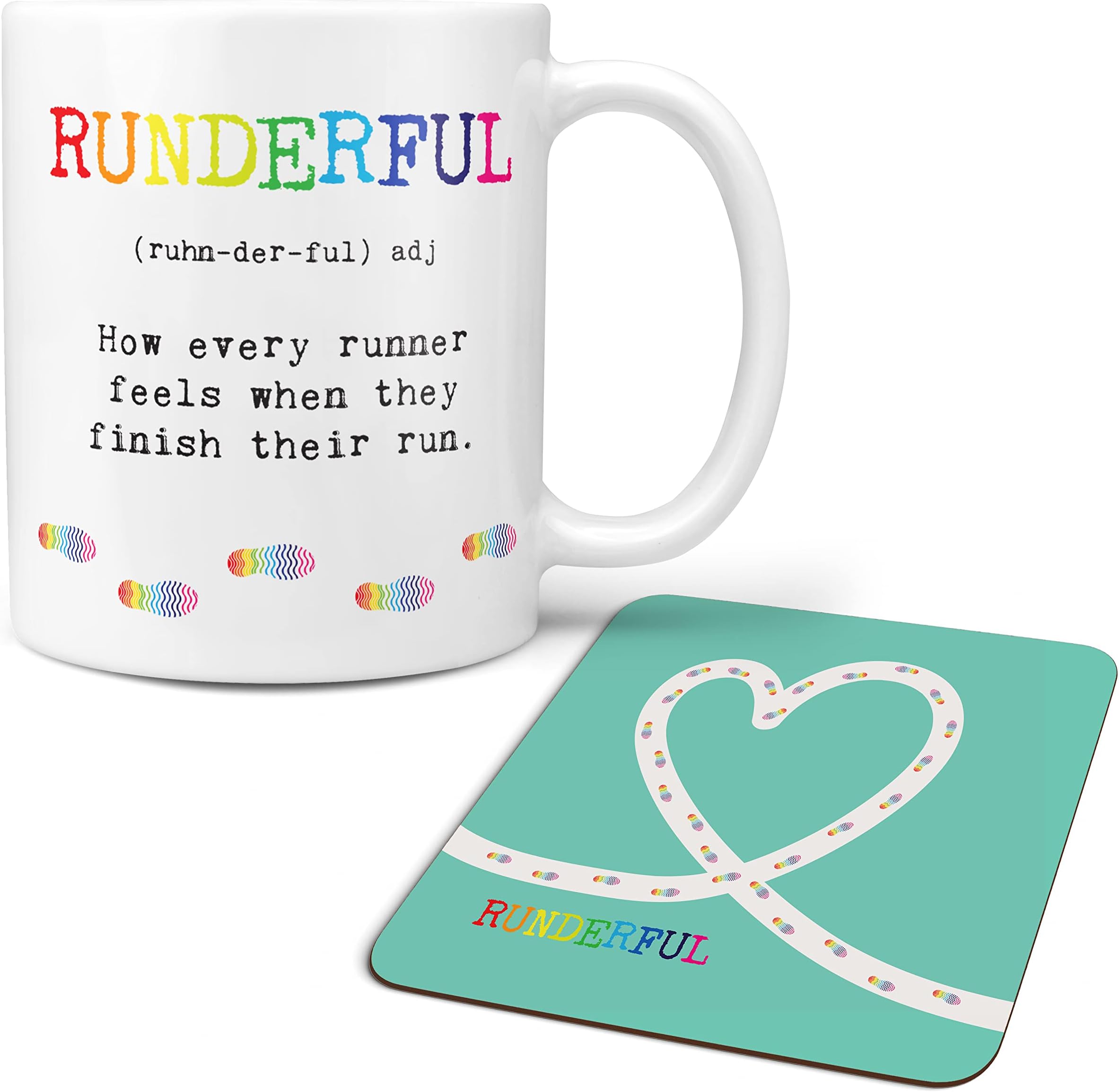 Sponsored Ad – Personalised 'Runderful' Running Gift Mug Set - with Free Coaster - Gifts for Male or Female Runner Athlete Jogger - Birthdays, Christmas, Secret Santa, Father’s Day, Mother’s Day