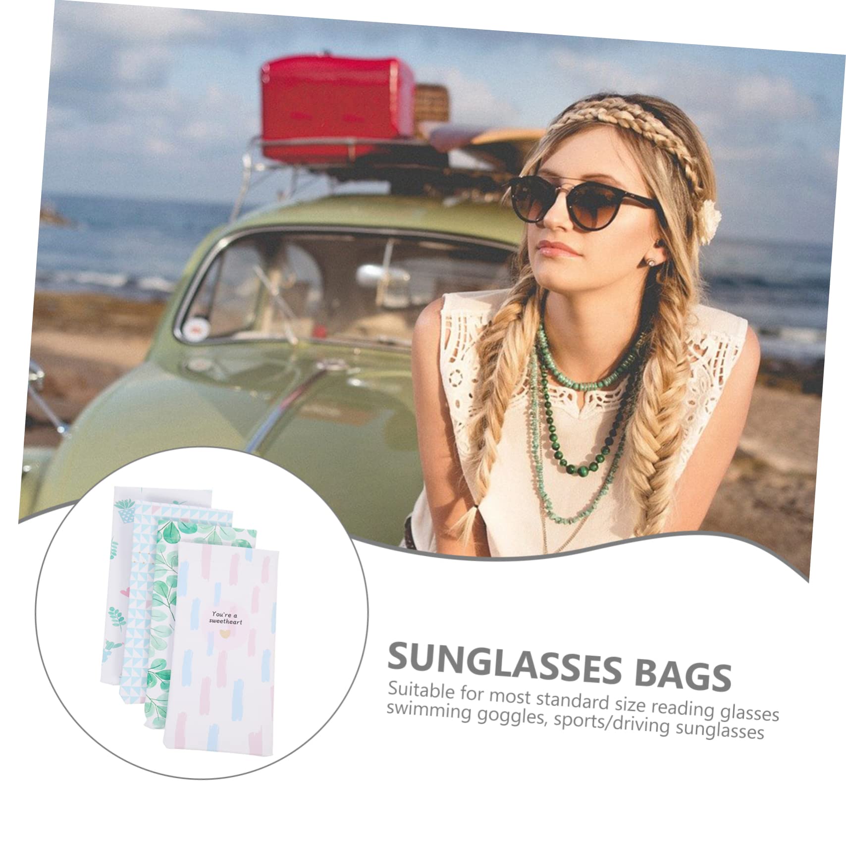 BESTYASH Borsa Per Occhiali Borsa Da Viaggio Occhiali Da Distanza Catena Di Occhiali Custodia Per Occhiali Con Clip Astuccio Per Occhiali Arredamento Fibra Superfine
