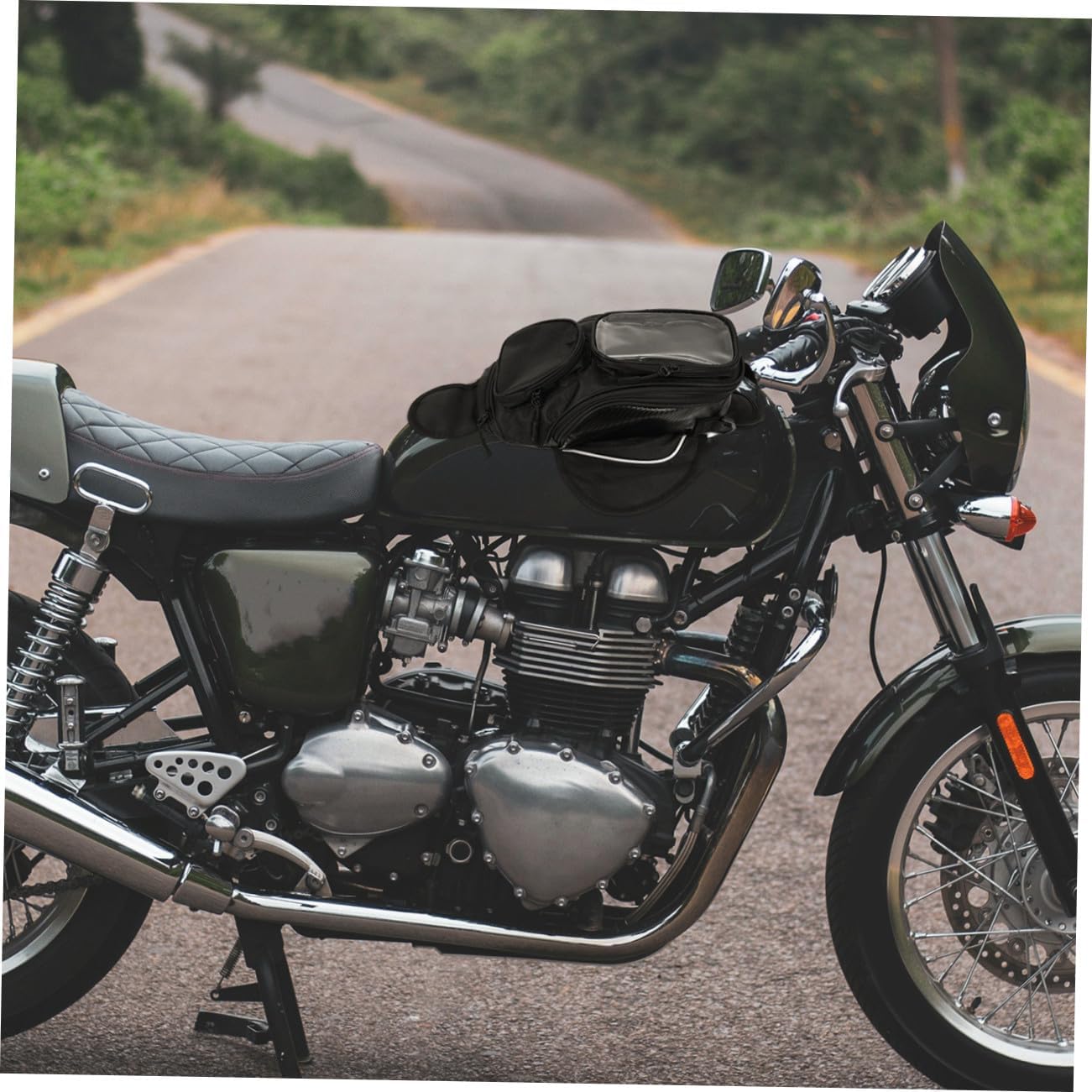 Homoyoyo Motorcycle Tank Bag Large Capacity Waterproof Motorbike Pouch with Magnetic Mount Outdoor Riding Tool Storage for Motorbike Supplies