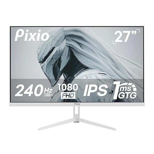 Pixio PX279 Wave White 27 inch 240Hz Refresh Rate FHD 1080p Resolution Fast IPS Panel 1ms GTG Resonse Time Gaming Monitor with Adaptive Sync - 27 inch - 240Hz 1080p - White