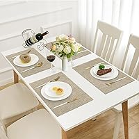 Vista 164 de Faux Leather Placemats and Coasters Set of 2, Round Leather for Dinner Table Mats Heat Resistant Non-Slip Washable Insulation Coffee Mats Kitchen