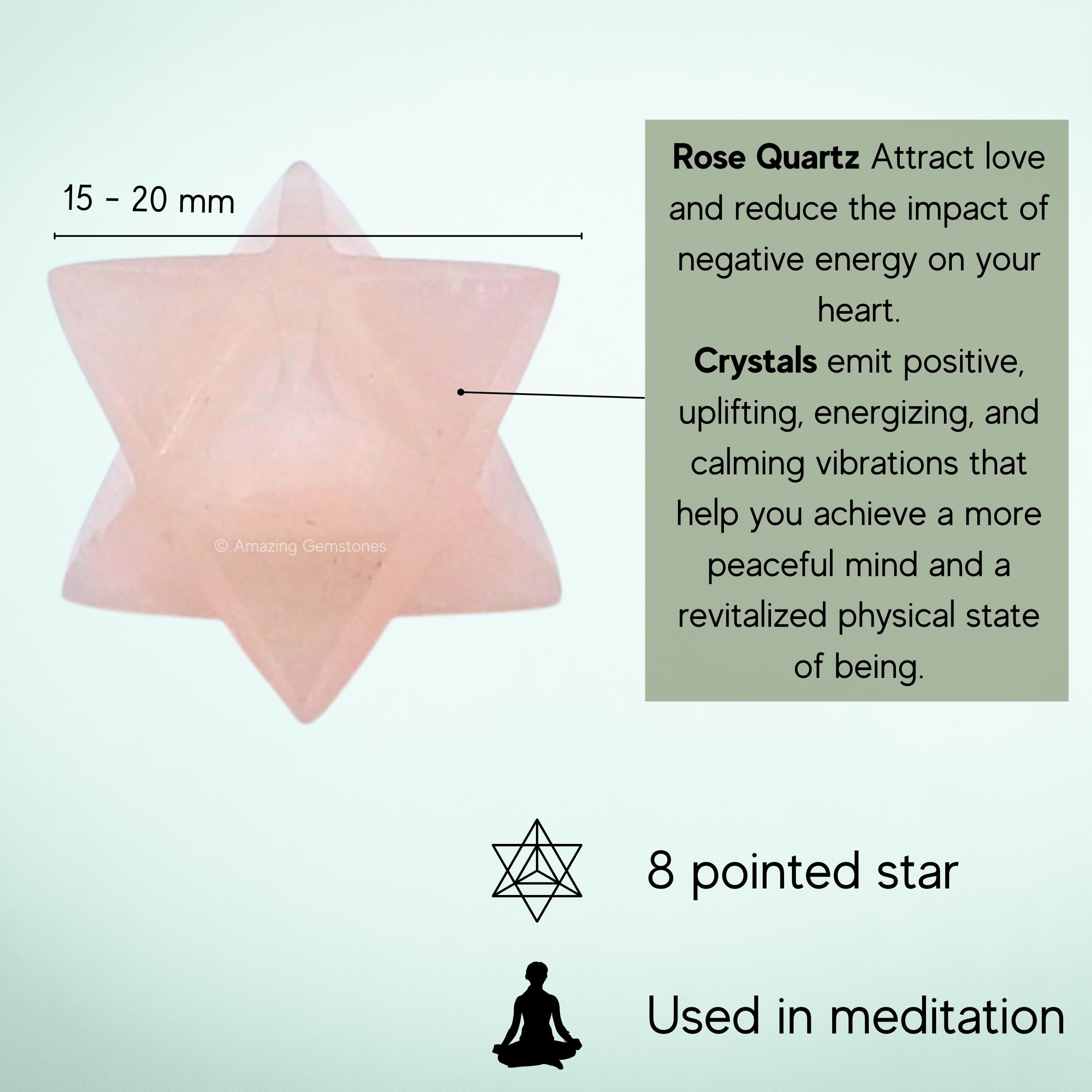 Amazon.com: Amazing Gemstone Rose Quartz Merkaba Crystal - 0.75