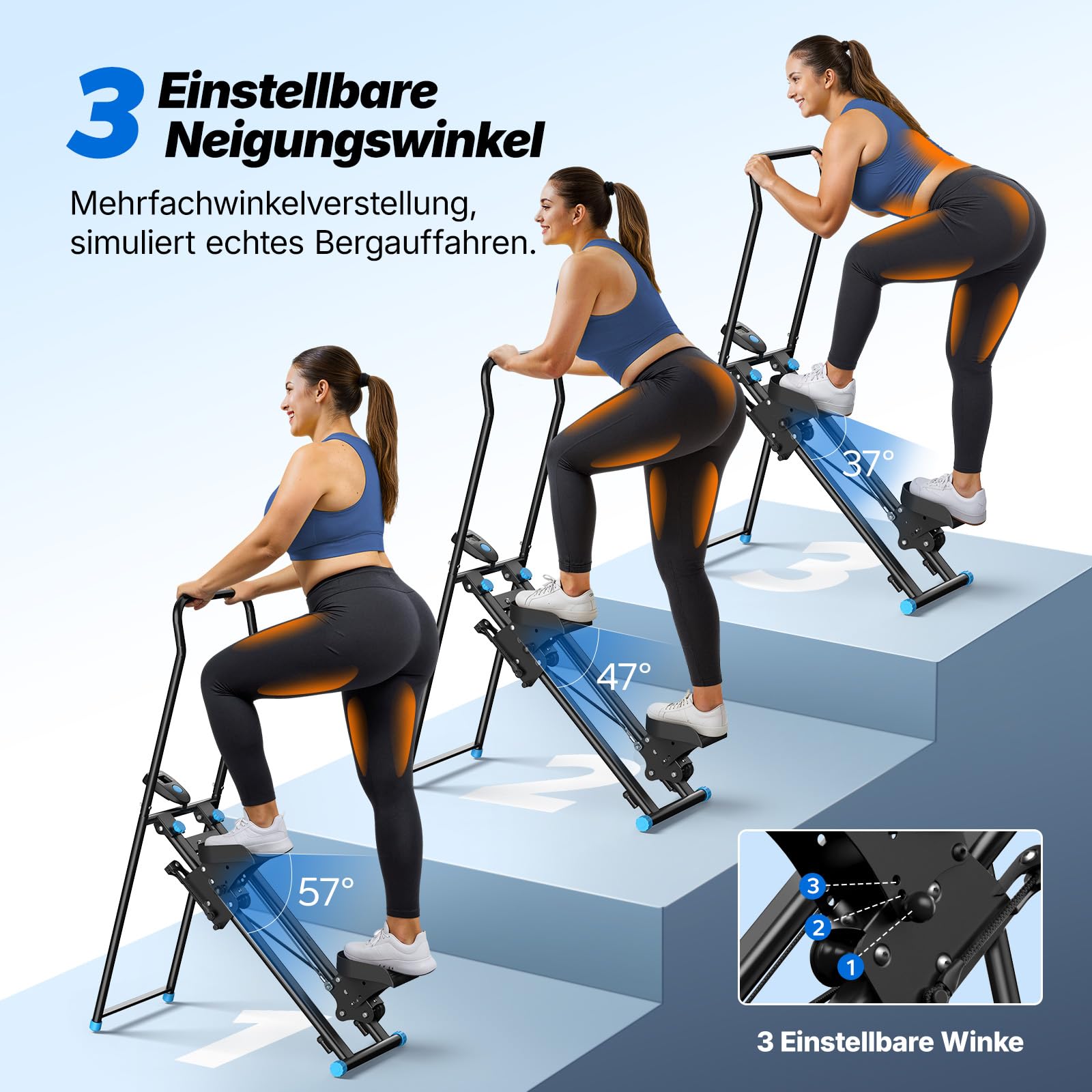 MERACH 2026 Neues Stair Stepper für Home Gym Übung,Vertical Climber Maschine für Ganzkörper-Workout,Compact Folding Cardio Übung Climber mit erweiterten Schrittweite,verstellbare Lenker & Pedale