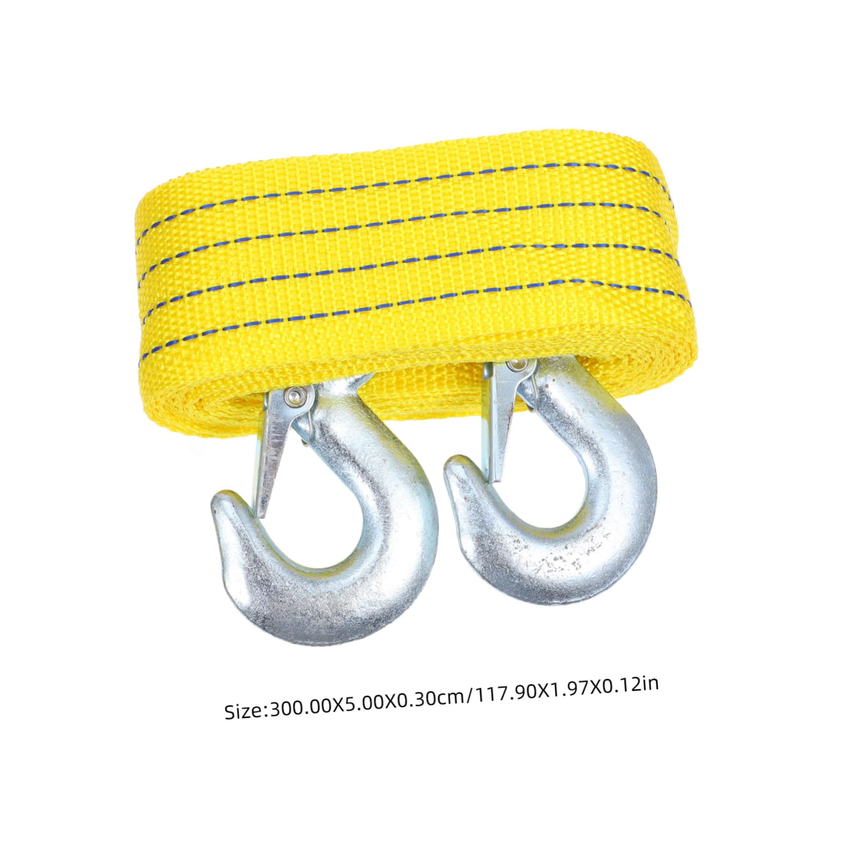 Corda di Traino Auto 2 Pezzi 3t in Nylon con Lega di Zinco | Giallo, per Veicoli e Camion, Facile da Trasportare, Accessorio di Traino per Uso Stradale