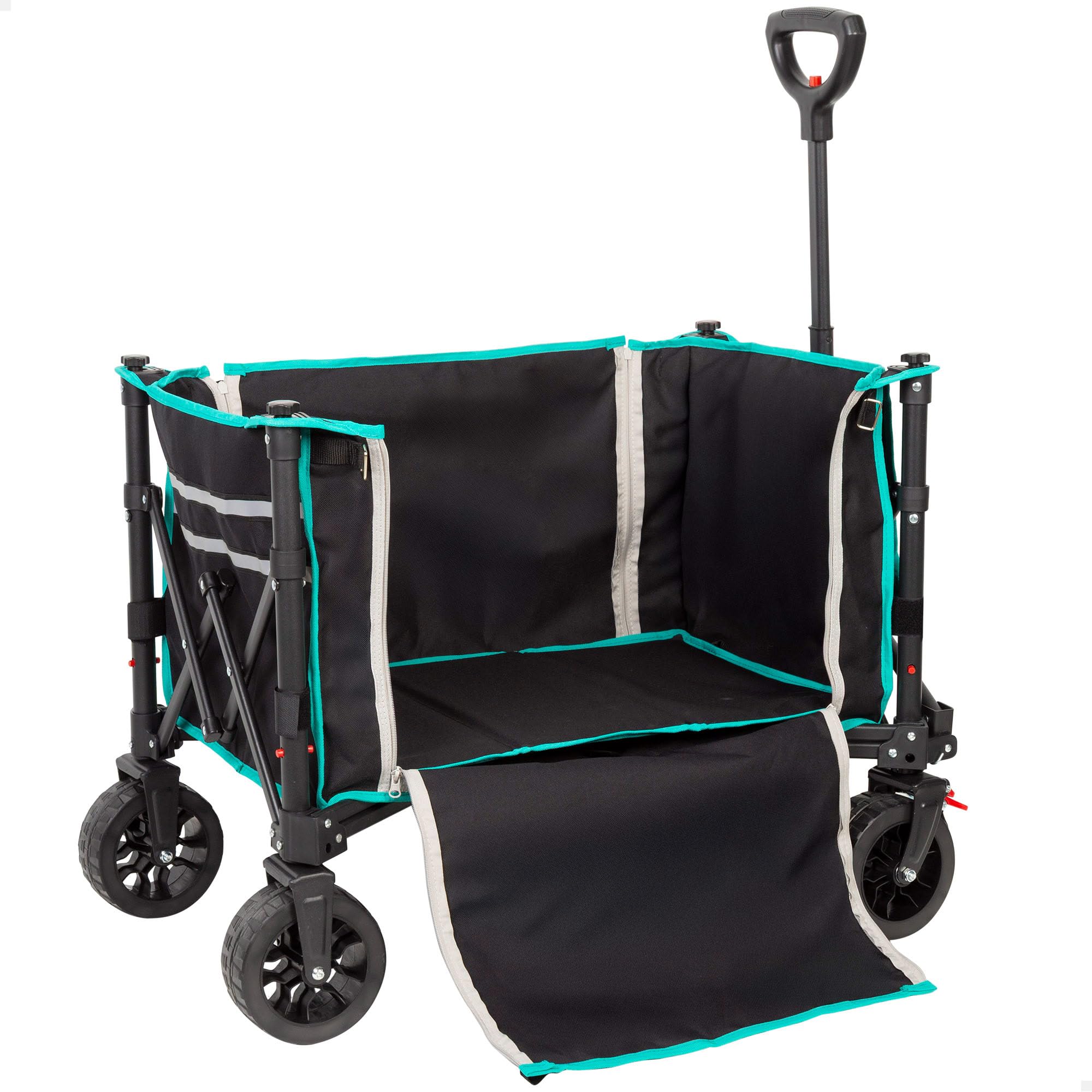 AKTIVE Carrello pieghevole da spiaggia ruote fuoristrada 60 kg acciaio poliestere 70x45x95 cm
