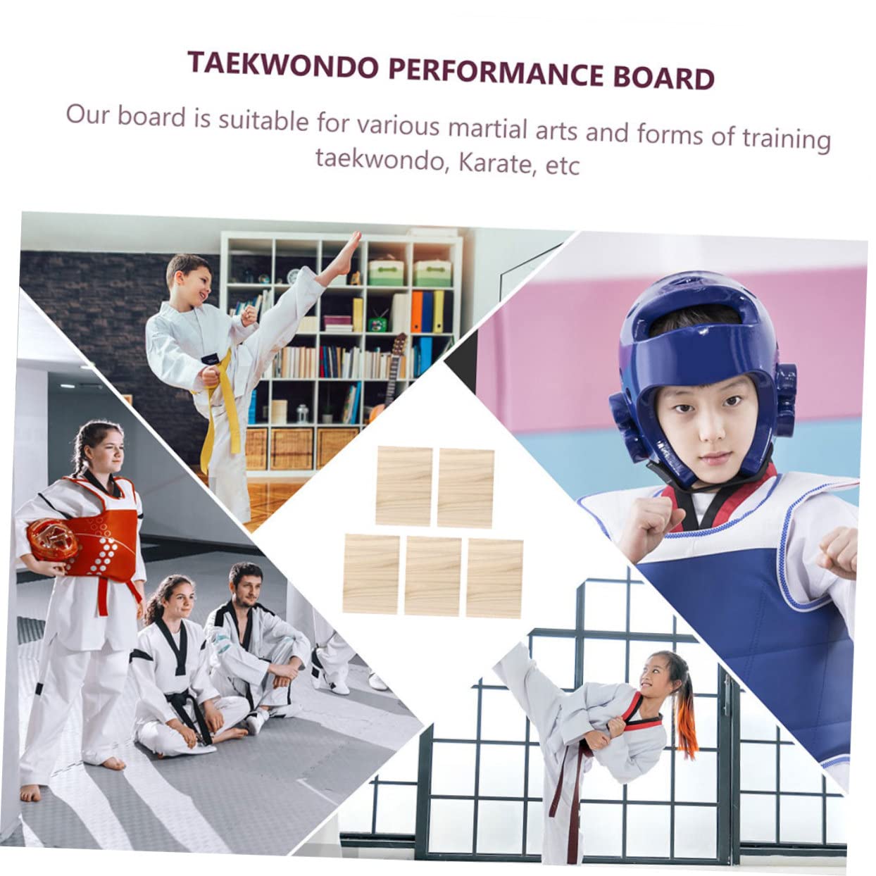 INOOMP Planche de taekwondo Planche de frappe en bois pour INOOMP Planche de taekwondo Planche de frappe en bois pour