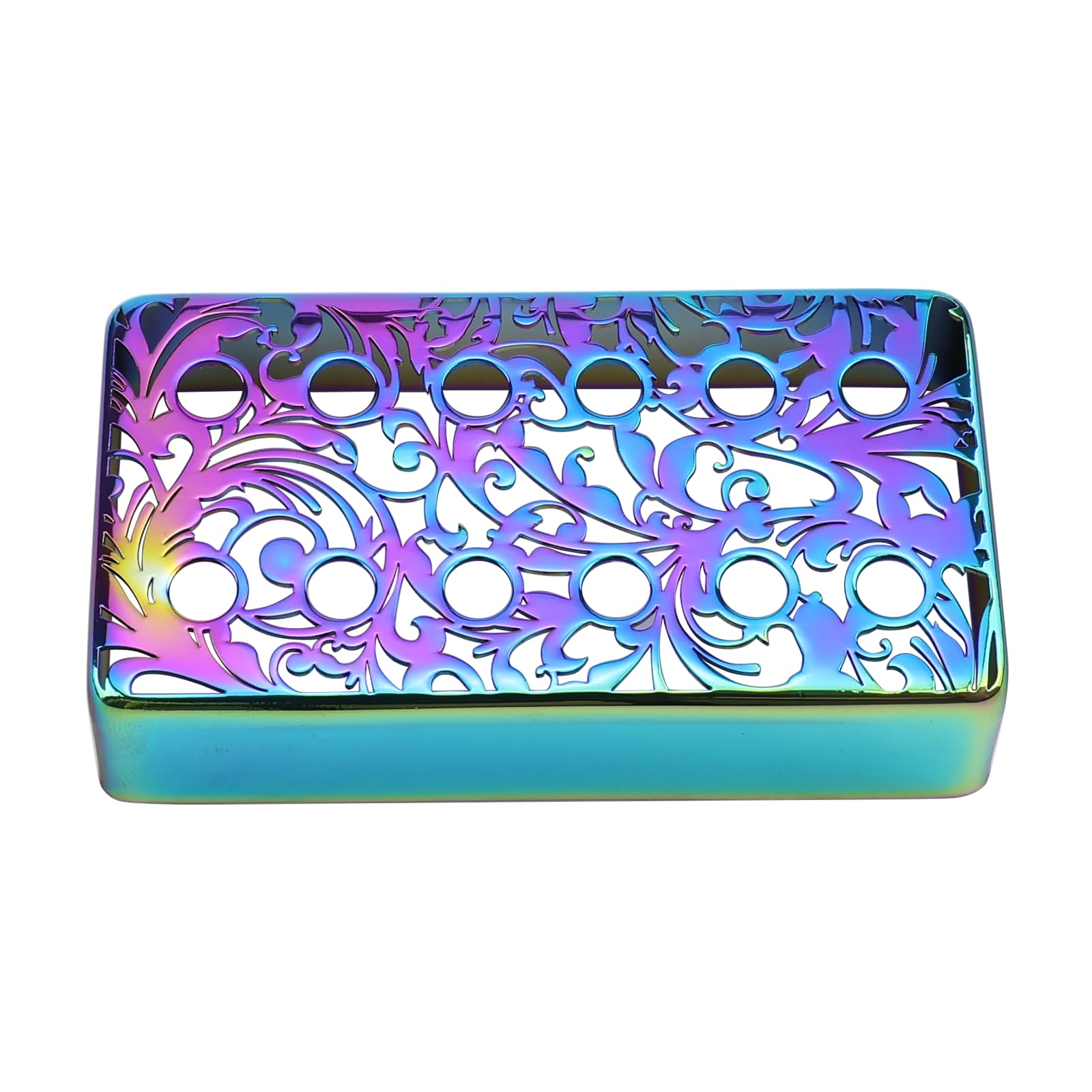 OVSAL Brass Electric Guitar Pickup Covers 52mm Pole Spcing 6 String Guitar Bridge Pickup Covers Humbucker Compatible with Les Paul Lp Electric Guitar Replacement Parts (Rainbow-colored)