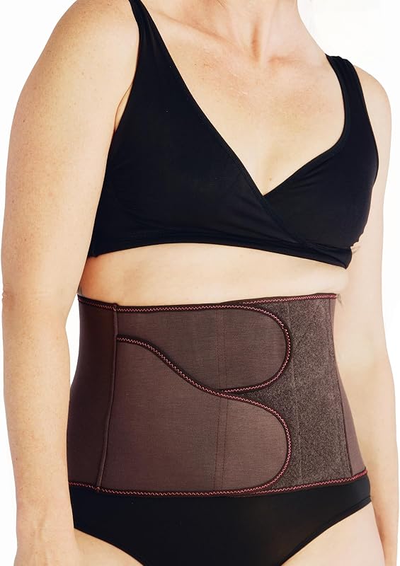Belly Bandit BFF Postpartum Belly Wrap, Adjustable Abdominal Wrap | Post Pregnancy Recovery, Corset-Inspired Design for Waist, Core, Back Support for C-Section or Natural Birth, Small, Brown