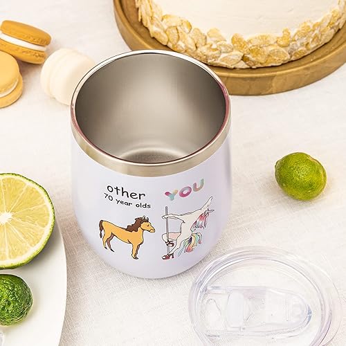 Miniatura 4 de Crisky Divertido vaso de vino de unicornio, regalos de cumpleaños para tía de sobrinasobrino, regalos únicos para tía cumpleaños, Navidad, Acción de