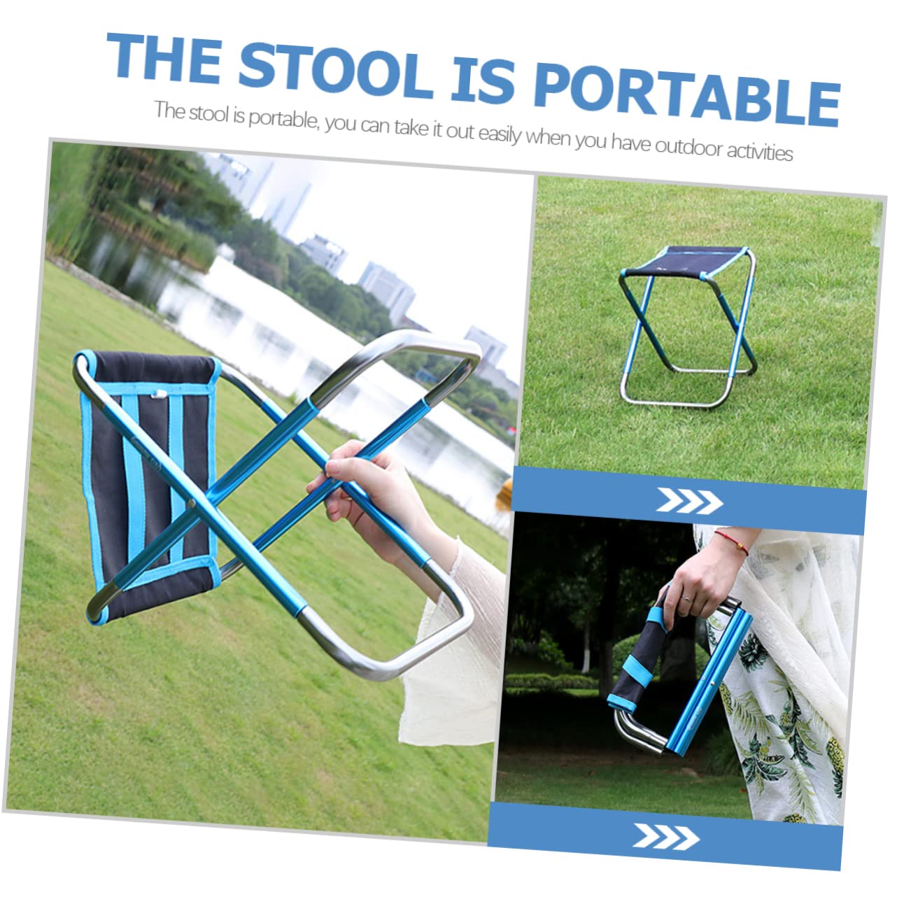KOMBIUDA Sgabello da Campeggio Sgabello Portatile Piccolo Accessorio da Spiaggia Comodo Multifunzione Materiale di Resistente