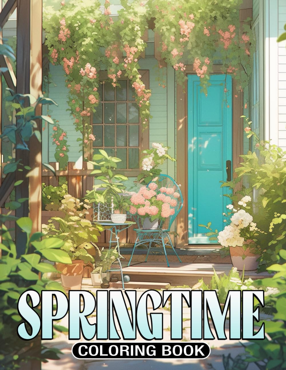 Springtime Coloring Book: Easy Spring Flower Coloring Pages featuring Minimalist Nature Illustrations for All Ages Anxiety Relieving