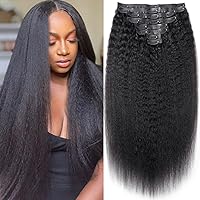 Vista 69 de Extensiones de cabello con clip de 12 pulgadas, rizado birmano, negro natural, extensiones de cabello con clip rizado birmano, cabello humano real