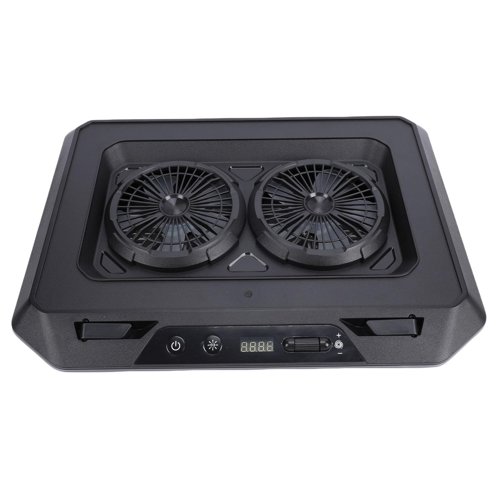 Cryfokt RGB Laptop Cooling Pad, Turbocharged Dual Fan Cooling | Alta velocità regolabile da 500-2300 giri/min, soluzione di raffreddamento efficiente, design ergonomico, adatto per laptop