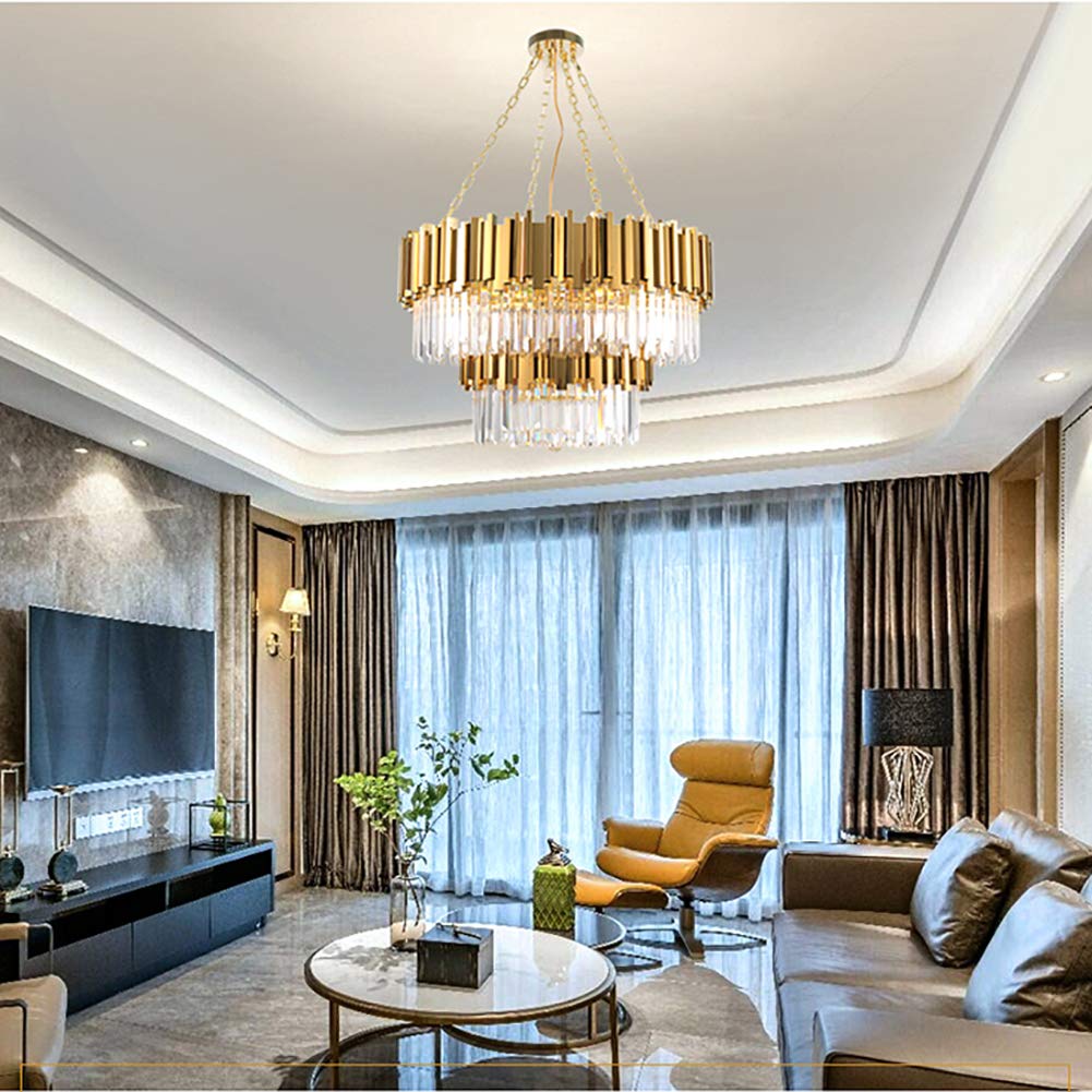 Moderne Kristall-Deckenleuchte – 8-flammiger Kristall-Kronleuchter, Gold, E14-Fassungen, 4000-4500K, Für Wohnzimmer, Esszimmer, Schlafzimmer Goldene Kristall Lampe