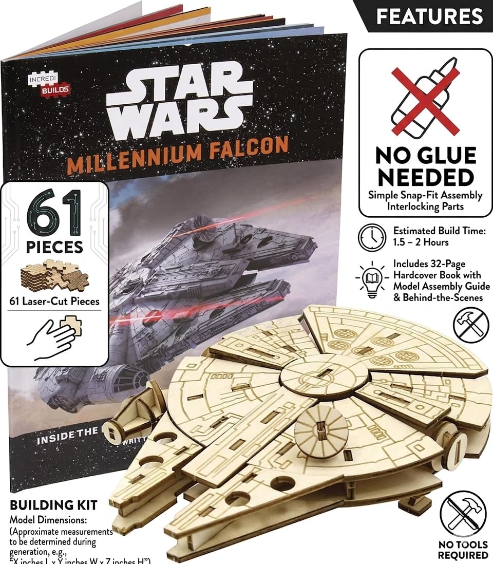 Amazon.com: IncrediBuilds Star Wars Millennium Falcon 3D Wood