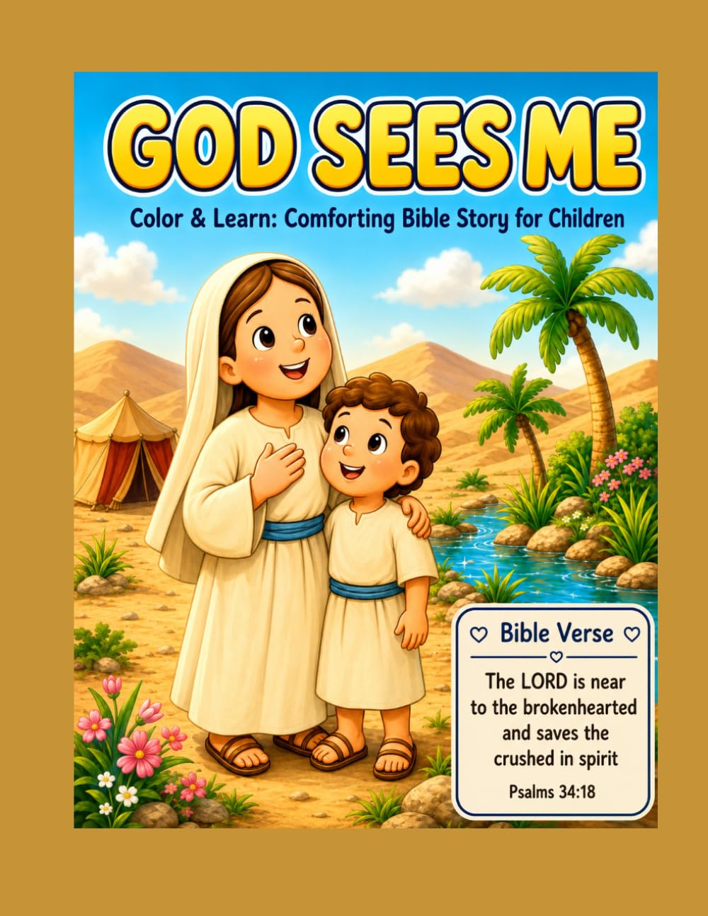 GOD SEES ME: Colour and Learn : A comforting Bible Story for Children