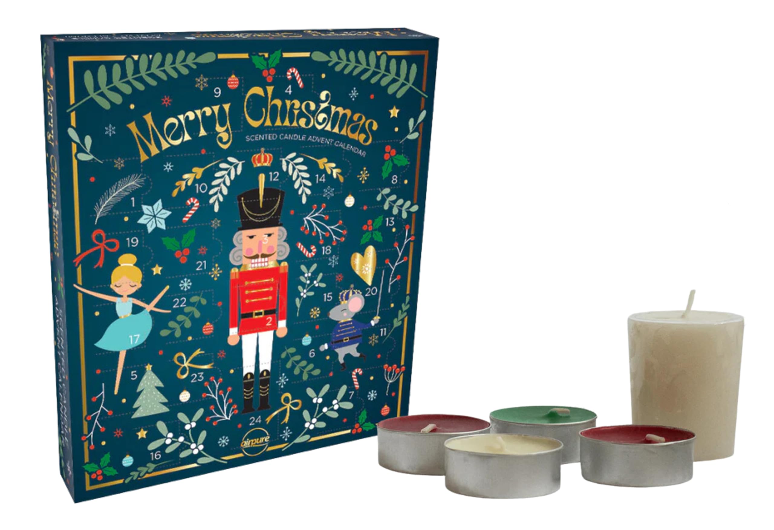 Airpure Scented Candle Advent Calendar 2025-24 Scented Candle Countdown To Christmas 2025 - Image 2