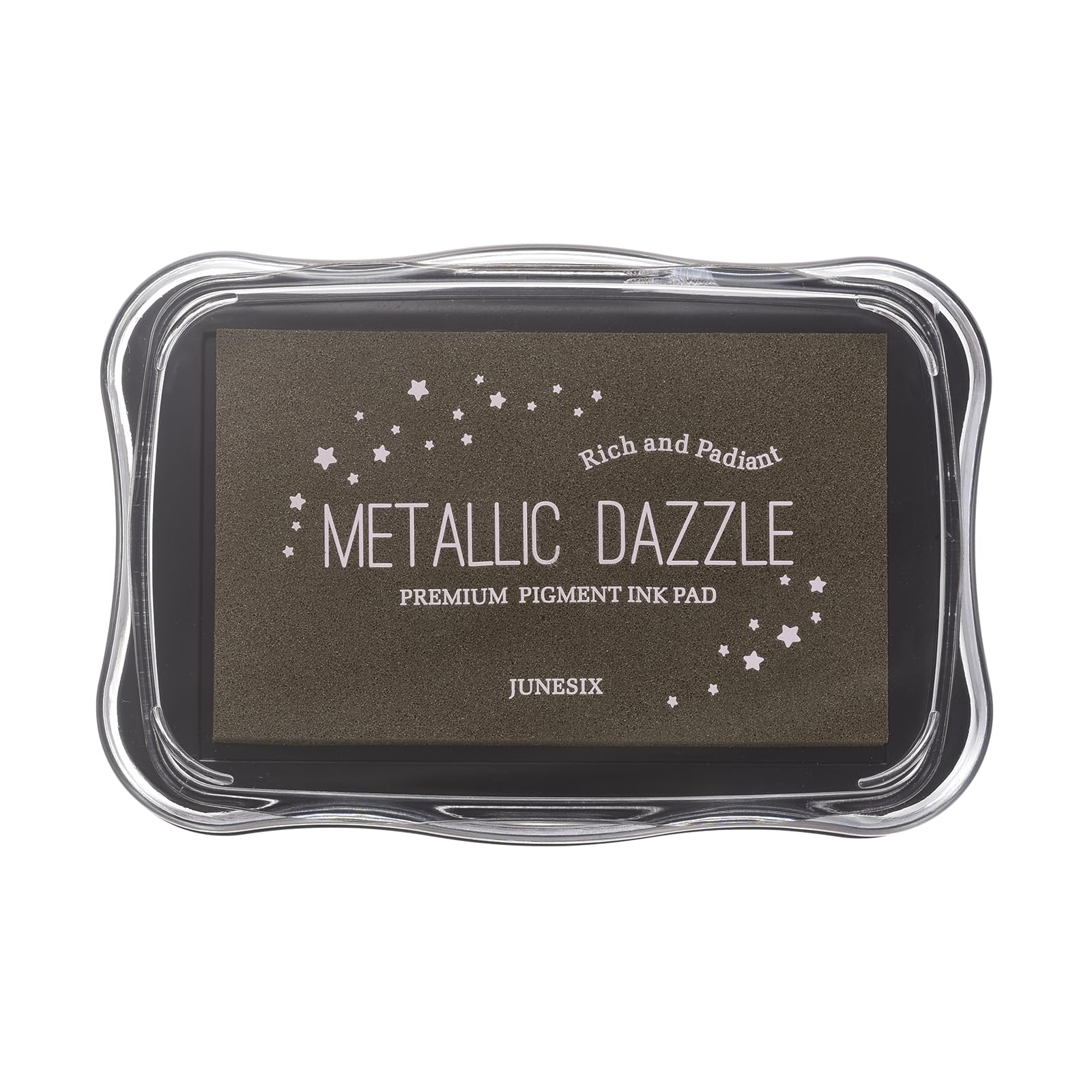 sourcing map Metallic Ink Pads for Stamps, 3.9 x 2.5 Inch Washable Embossing Craft Ink Pad Stamp for Wood, Photo Paper, Fingerprint, DIY Card Making, Brown