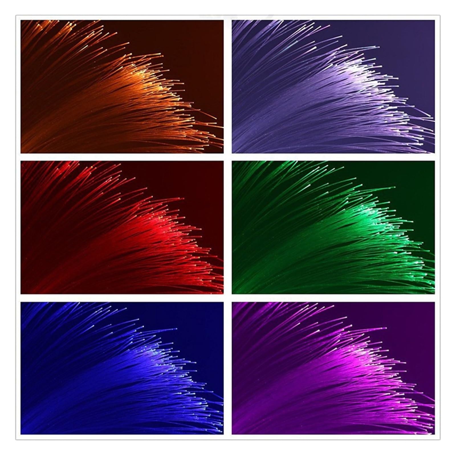Oświetlenie Wnętrza Samochodu Multi Color Fiber Optic Star Light Kolorowe światła Oświetlenie podsufitki samochodu 3W