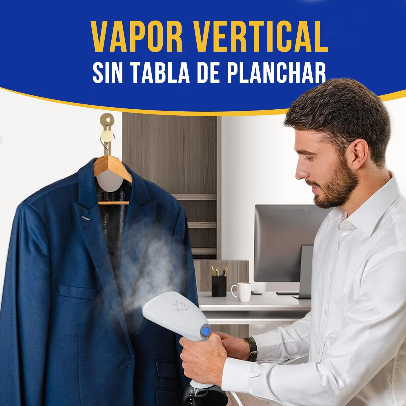 Rolipo Plancha Vertical Vapor 1640W, 400ML Plancha Vapor Cepillo de Vapor Removedor de Arrugas Para El Hogar, La Oficina, Los Viajes