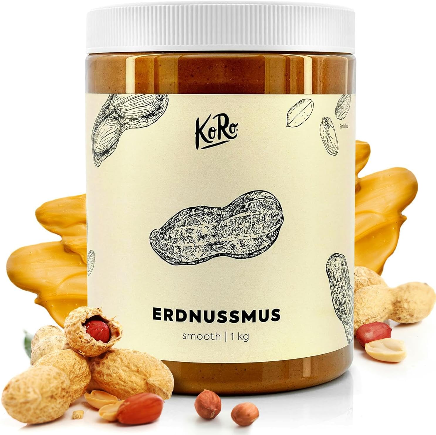 Peanut butter 1kg - Creamy consistency - Without additional sugar and stabilizers - Made from 100% fat-free roasted peanuts