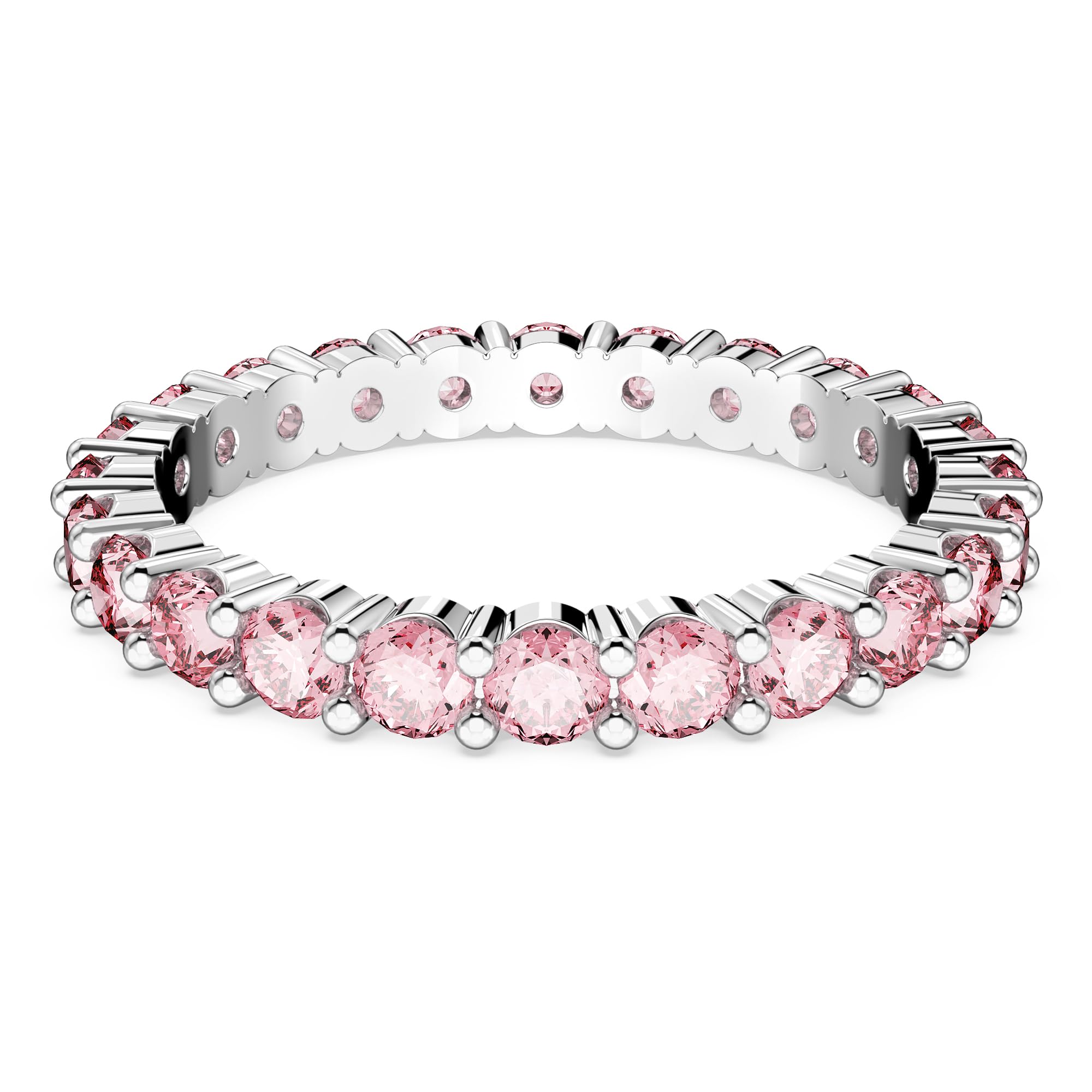 Swarovski Anello Matrix, Taglio Round, Rosa, Placcato rodio