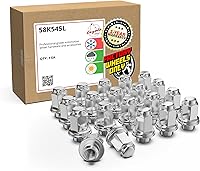 Vista 17 de Wheel Accessories Parts 24 tuercas de orejeta estilo OEM M14x1.5 14x1.5 rosca de 1.60" de largo, color negro, hexagonal de 13/16" 21mm, compatible