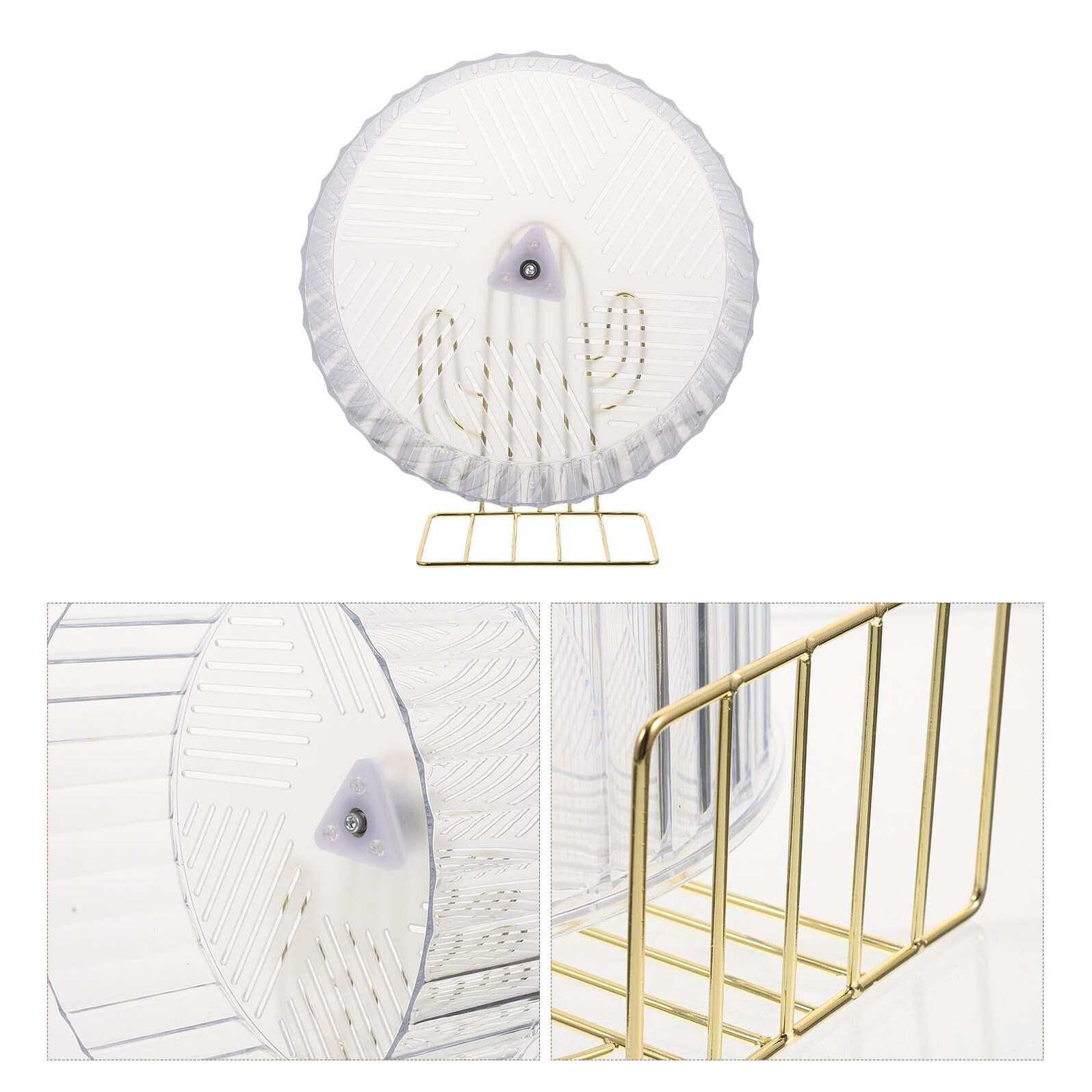 Rueda de Ejercicio para Hámster Soporte, Diseño Estable | Plástico y Aleación, para Chinchilla y Erizo, Formato Grande, Aspecto Adorable