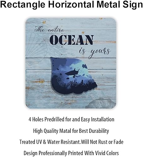 Miniatura 6 de Letrero de metal con silueta de caracola, placa de metal subacuática, diseño de vida marina, letrero de metal para fiestas, regalo de vacaciones,