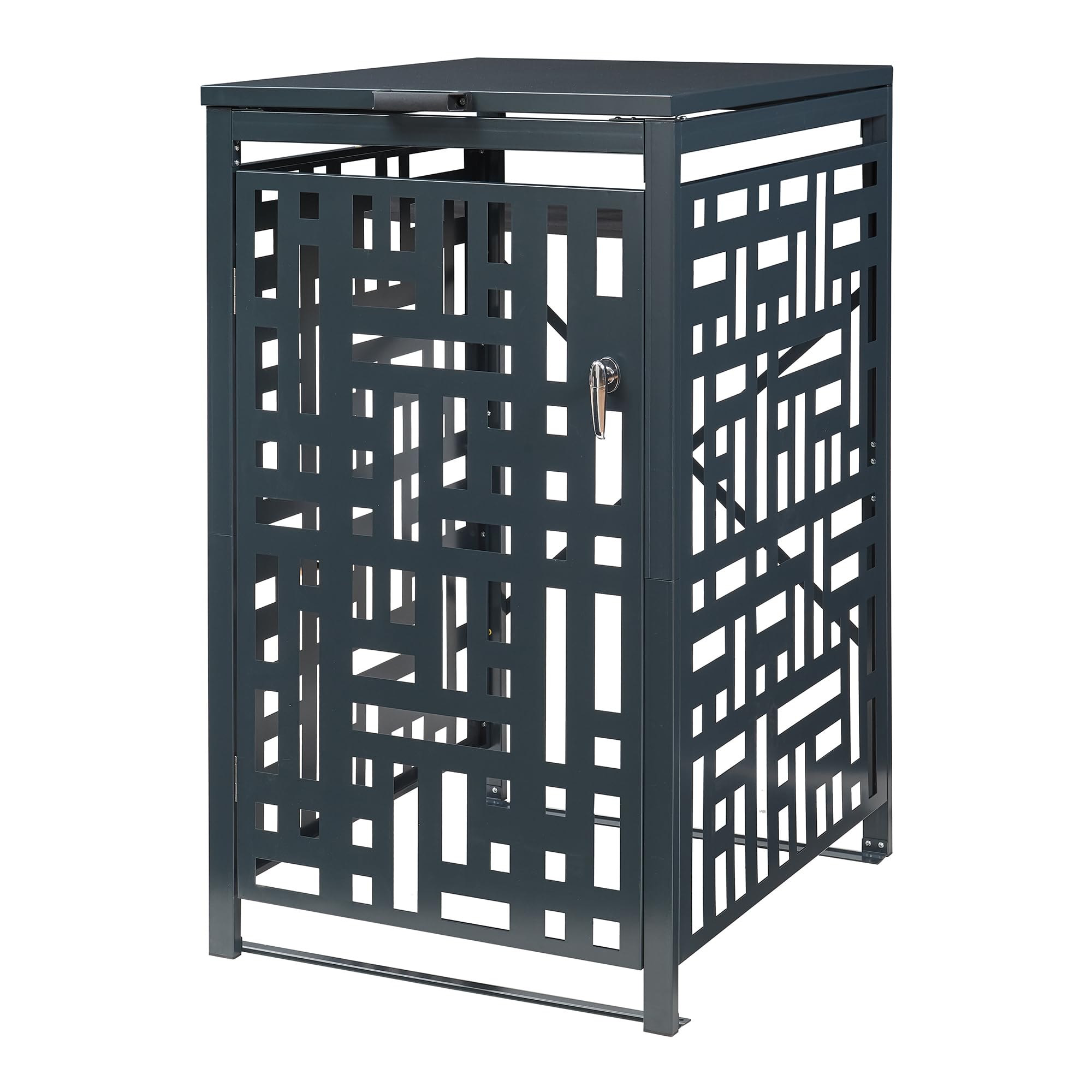 casa.pro Mülltonnenbox 1er Bernalda Mülltonnenverkleidung für 1 Tonne 240l abschließbar 116 x 68 x 80 cm Müllbox wetterfest Mülltonnenhaus Stahl Anthrazit