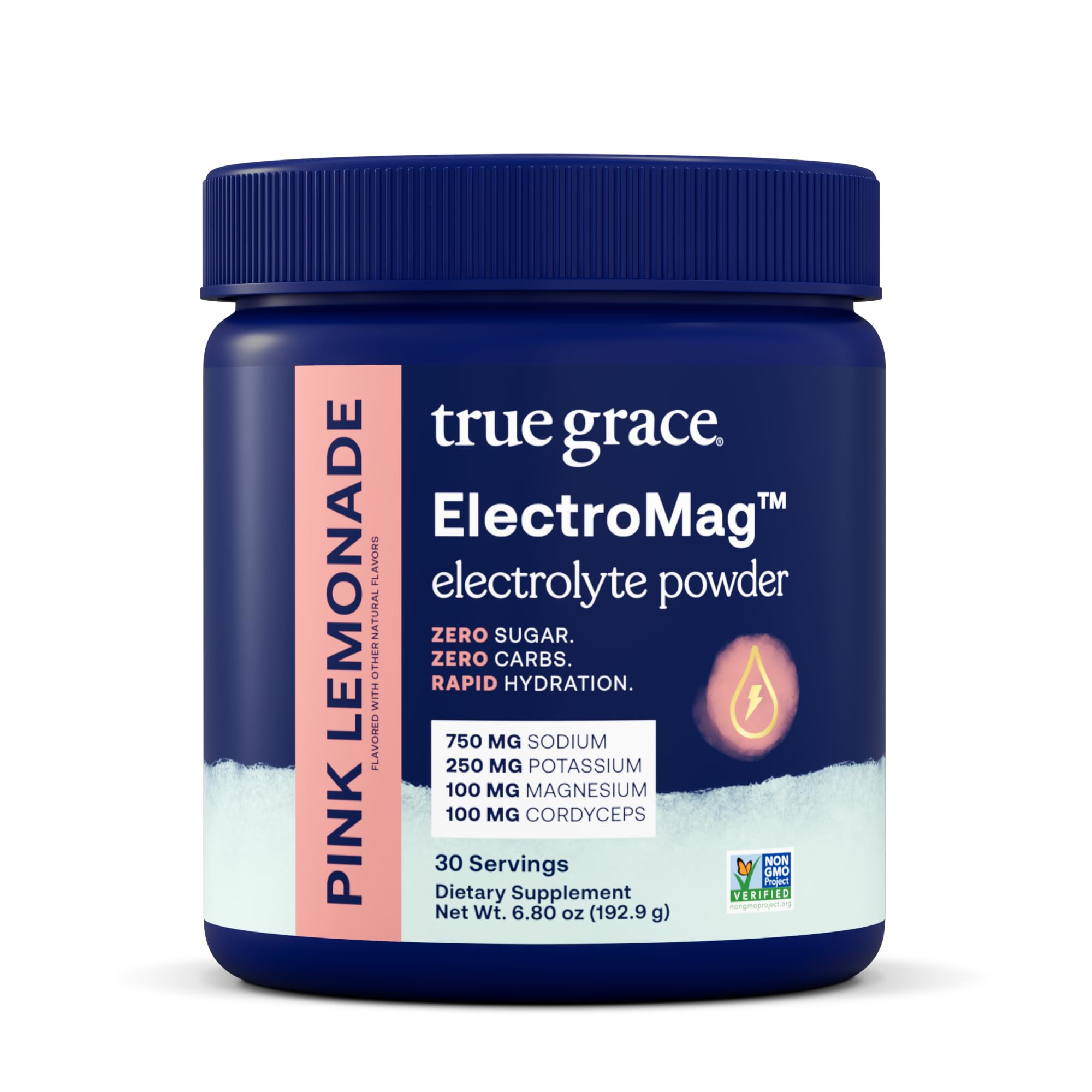True Grace ElectroMag - 16 Stick Packs - Pink Lemonade - Electrolyte Powder for Rapid Hydration - Sodium, Potassium, Magnesium & Cordyceps - Zero Sugar & Carbs - Non-GMO - 16 Total Servings — Amazon image 7