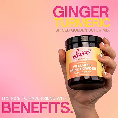 Miniatura 5 de Eleven TLC  Mezcla de té o café con leche de jengibre y cúrcuma para bienestar  Sin cafeína  Orgánico  Salud digestiva  Vegano  21 porciones