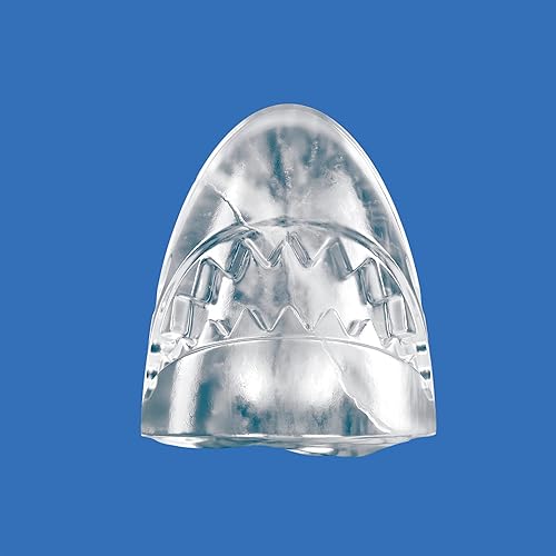 Miniatura 5 de ZOKU Juego de 2 moldes de silicona para hielo, tiburón, moldes grandes para cubitos de hielo de tiburón, para cócteles artesanales, mantiene las