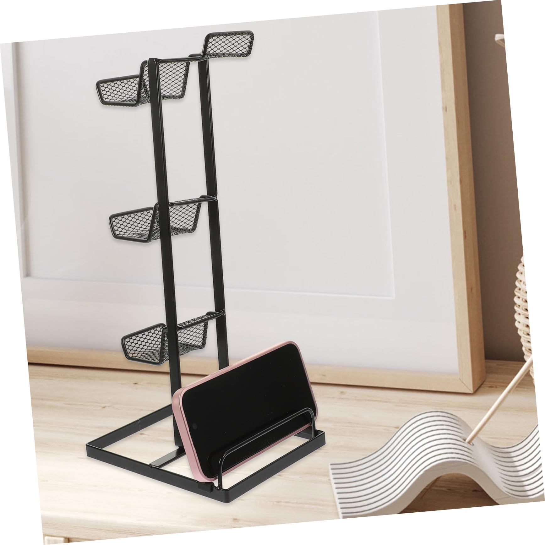 Supporto per Cuffie da Gaming e Controller Organizza Accessori per Scrivania Design Ergonomico in Materiale Plastico Resistente