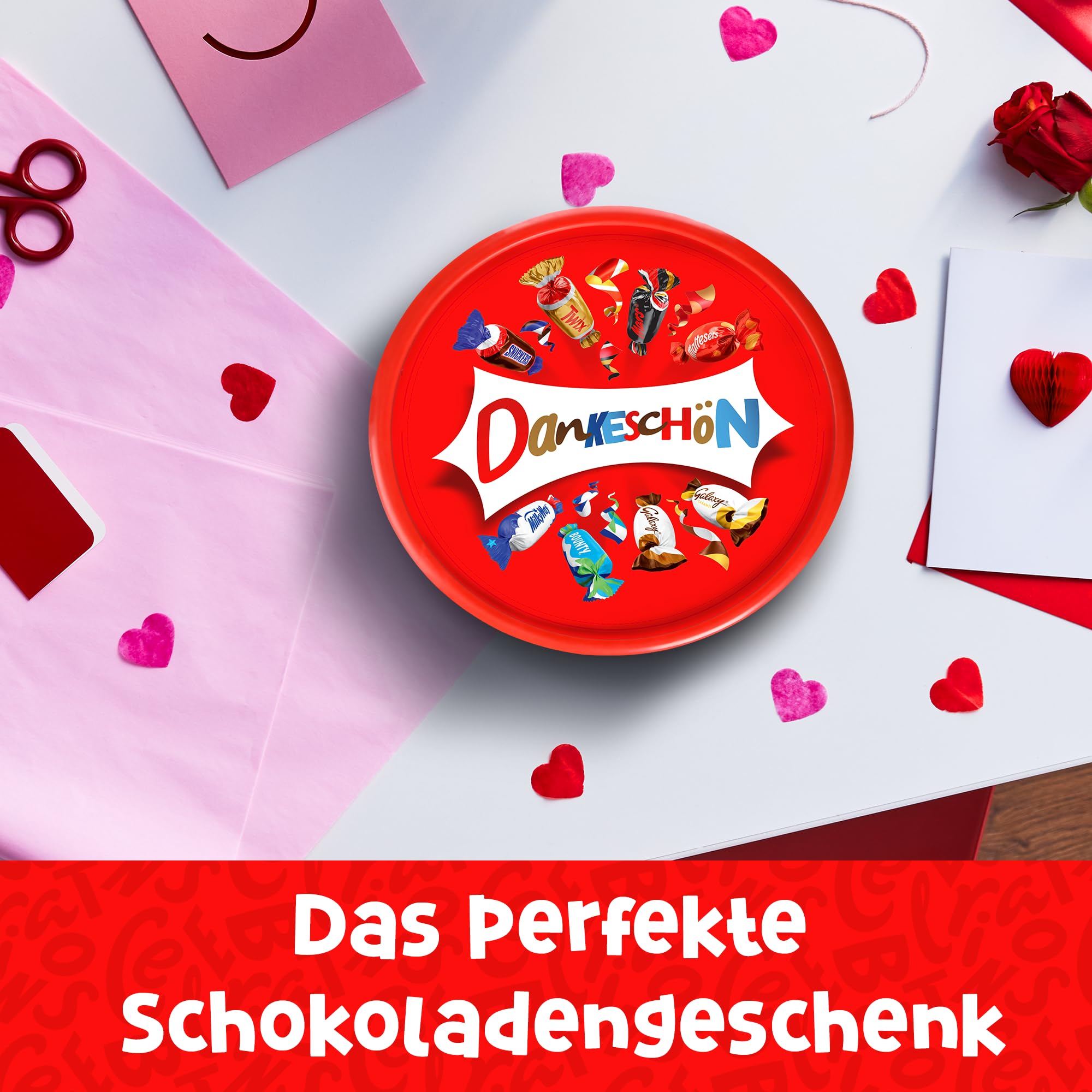 Celebrations "Dankeschön" Personalisierte Dose | Pralinenmischung | als Dankeschön | Geschenkbox | 1x 600-g-Dose