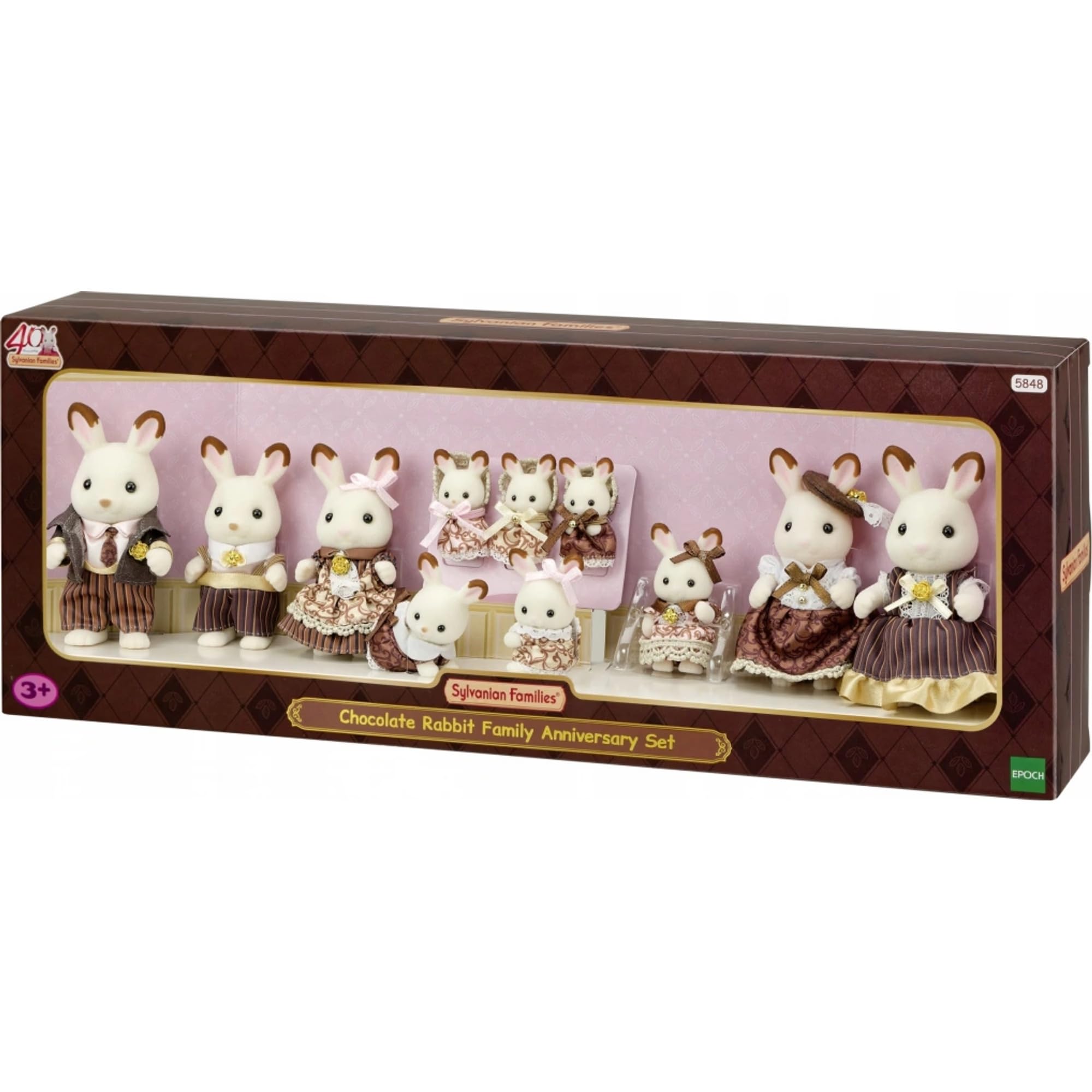 EPOCH Sylvanian Families Çikolata Kulaklı Tavşan Ailesi Yıldönümü Seti
