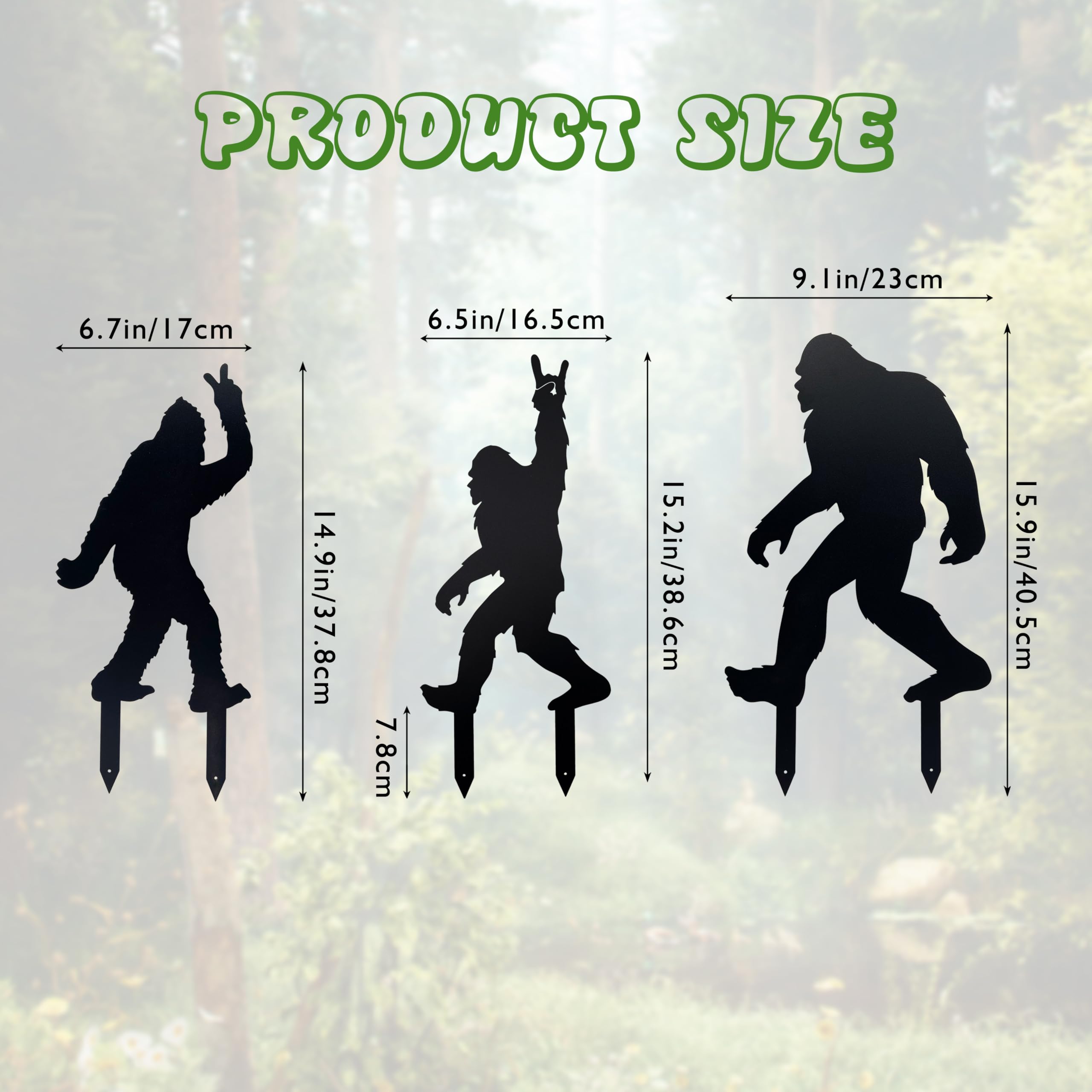 Piquets De Jardin Décoratifs Bigfoot – Silhouette Sasquatch En Métal – 20x35 Cm – Ornement Extérieur Pour Pelouse, Allée