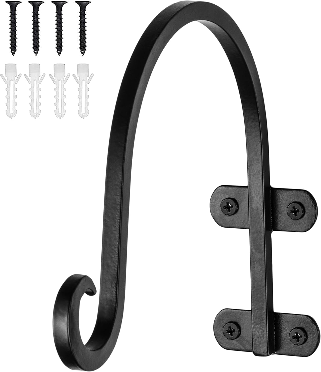 Monarch Abode Plant Hangers – Wall Mount Plant Hooks for Hanging Baskets, 14 Inch Metal Brushed Copper Fence Wall Plants Hanger for Outdoor Indoor, Flower Pot, Bird Feeder, Wind Chime Bracket, 2 Pack