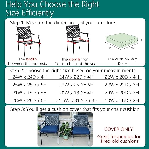 Miniatura 2 de FLYMEI Fundas de cojín para patio, fundas de cojín para exteriores, resistentes al agua, para banco de patio, funda de cojín de repuesto para