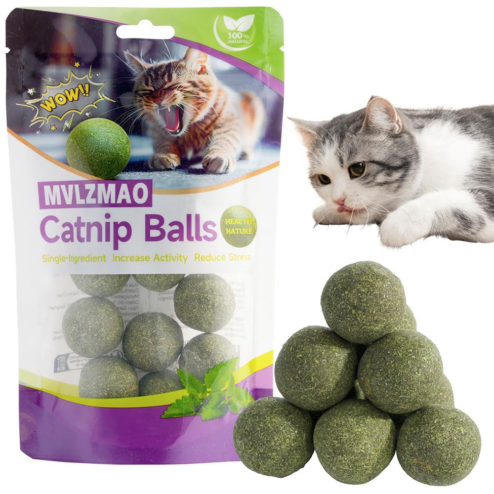 NZLOMXU Catnip Balls Kitten Cat Nip Ball Licker Toy Natural Catnip Ball for Cats of All Breeds,Cat Lick Ball Toys that Fascinate Cats