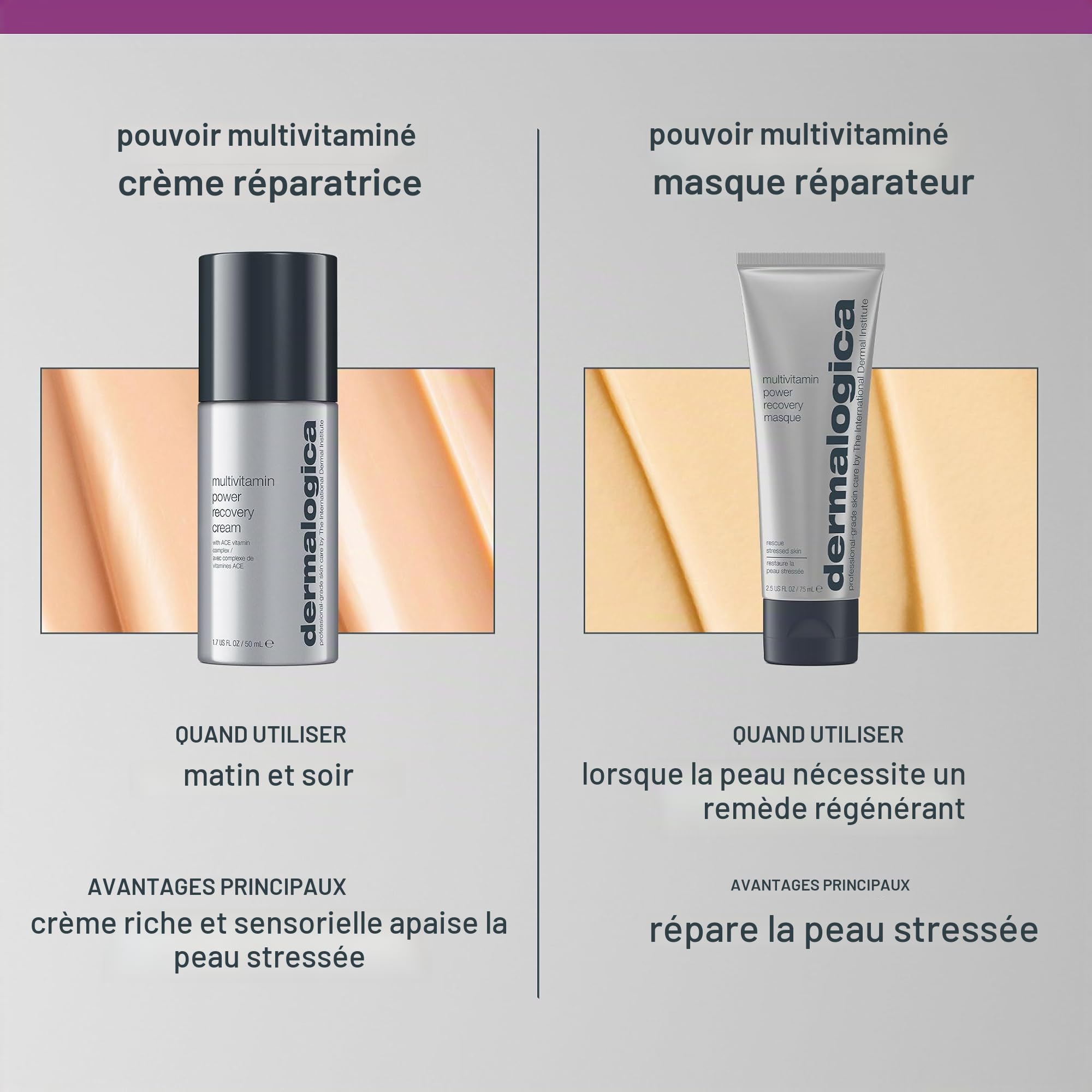 Dermalogica MultiVitamin Power Recovery Masque 75ml - Masque bestseller coup d'éclat, réparateur aux vitamines A, C, E. Régénère et apaise les peaux stressées.