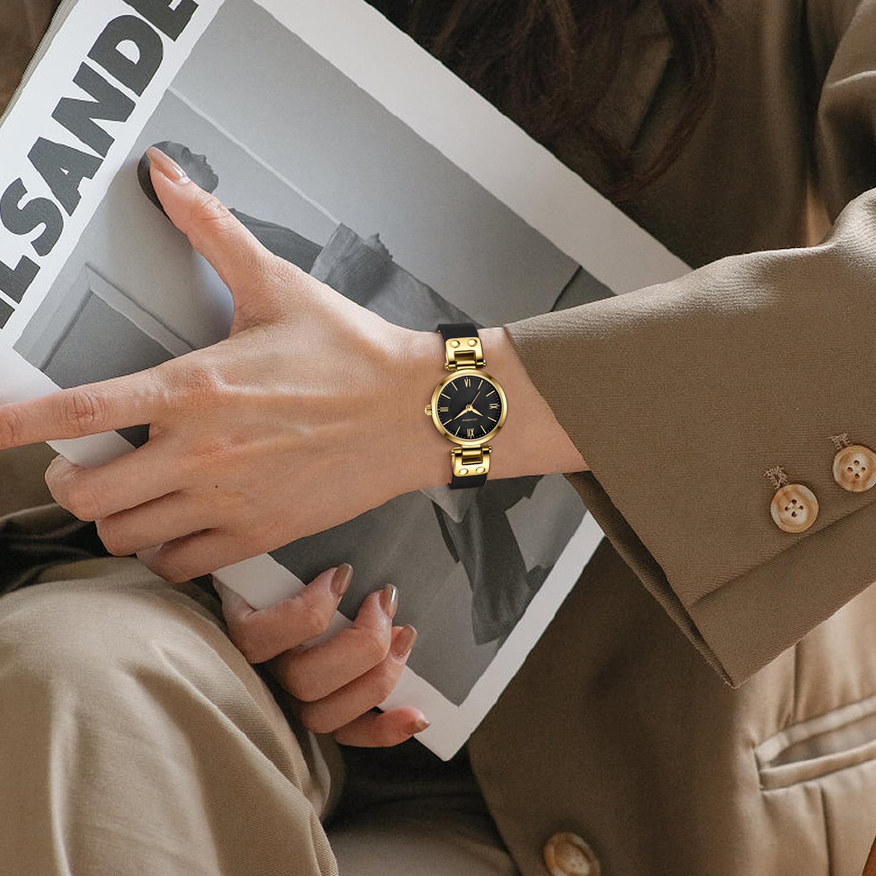 BEN NEVIS Relojes para mujer, elegante, clásico, pequeño, de cuero, dorado, fácil de leer, relojes de pulsera para mujer