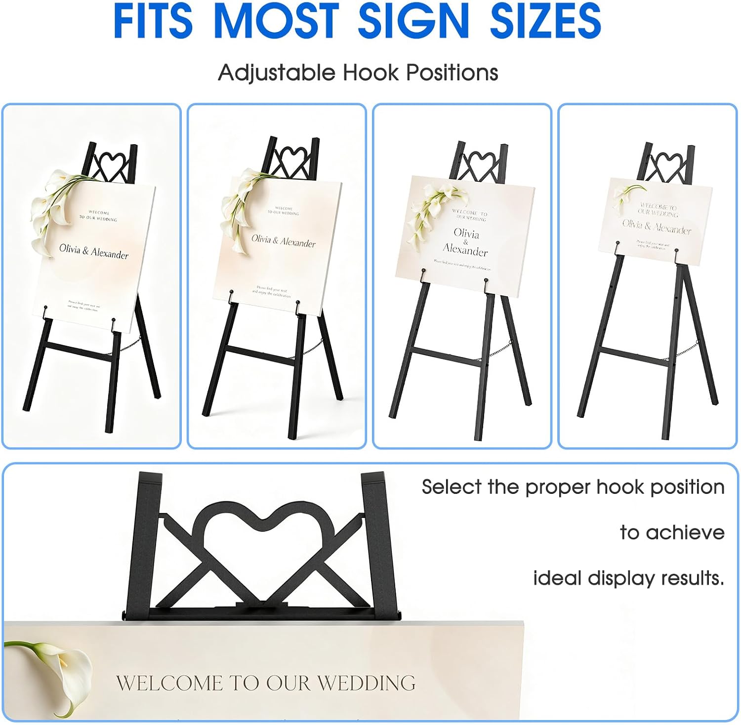 47'' Easel Stand for Wedding Sign Heavy Duty Display for Art