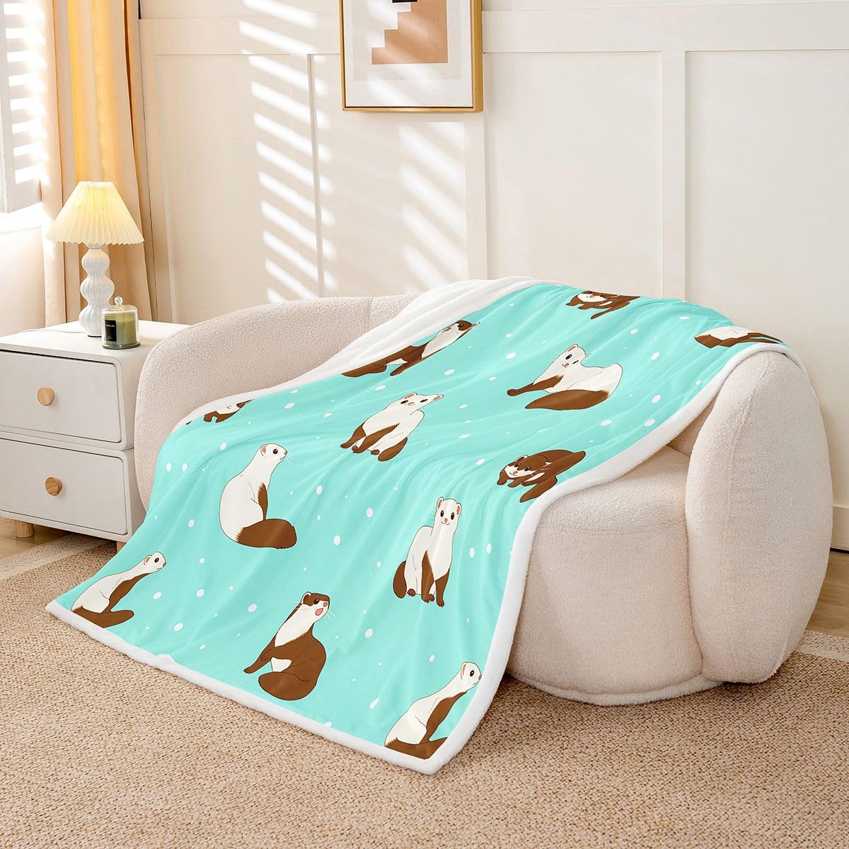 Homewish Couverture Canapé 150x200cm Belette de Dessin Animé