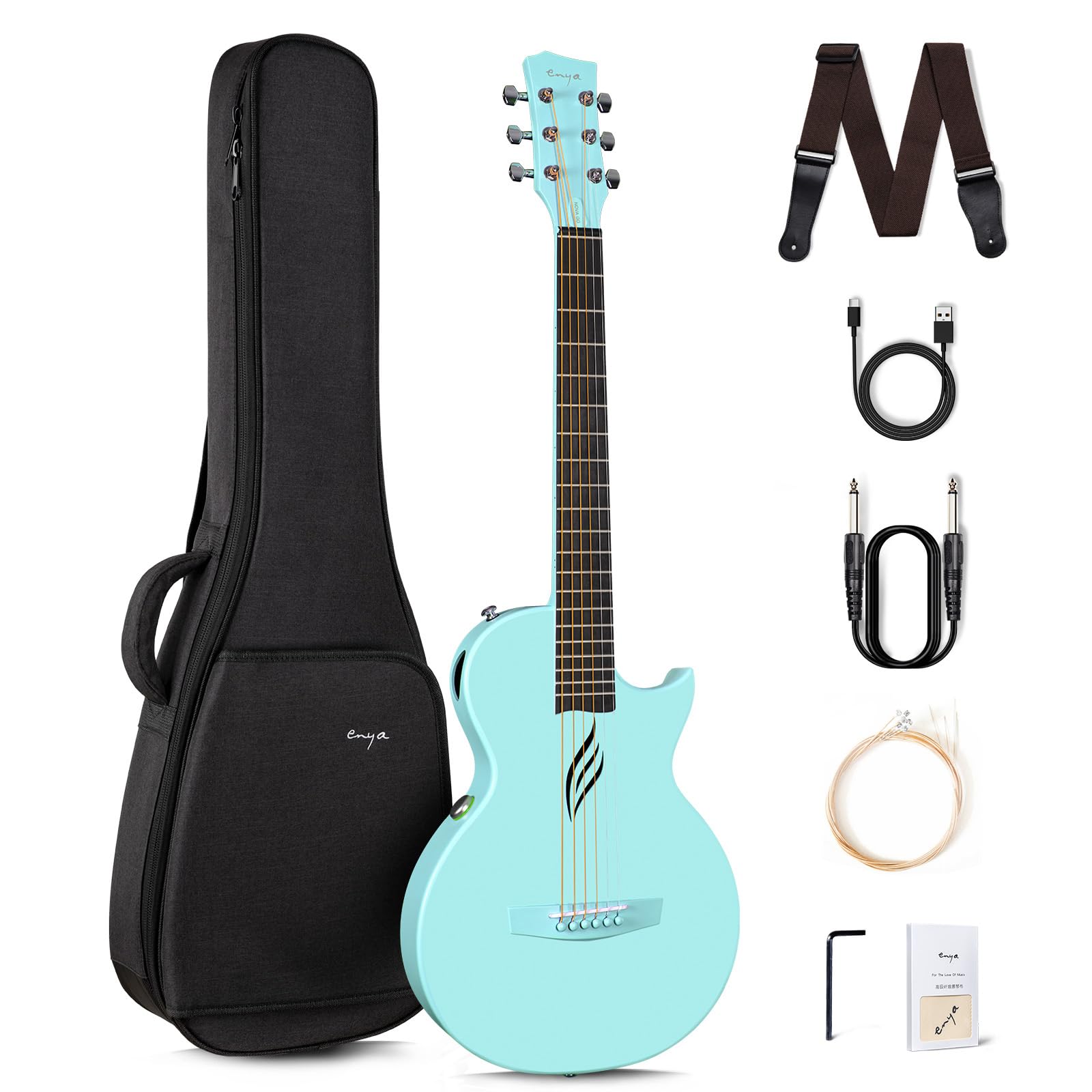 Enya NOVA GO SP1 BL Mavi Renk Elektro Akustik Gitar : Amazon.com