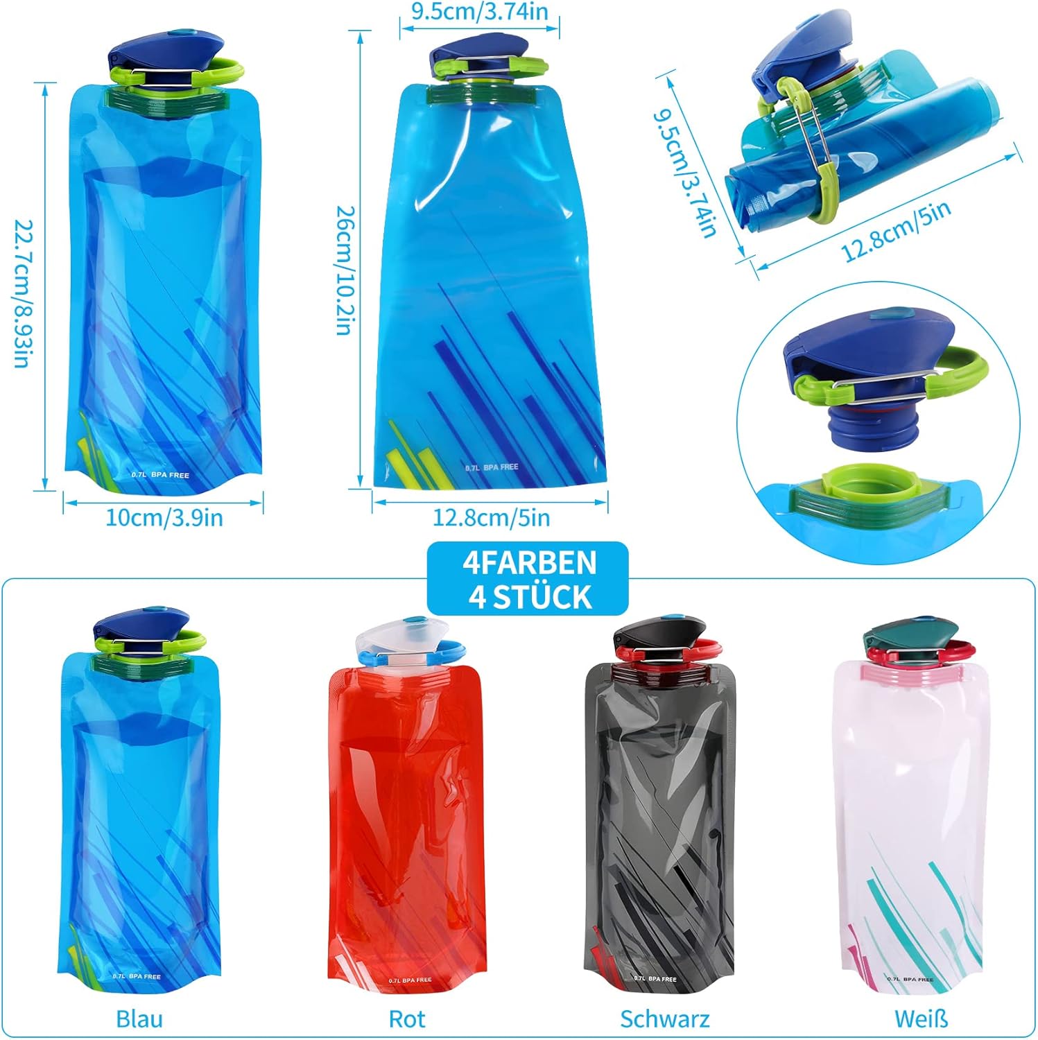 Yosemy Faltbare Wasserflaschen: Ideal für Abenteuer und Reisen!